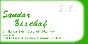 sandor bischof business card